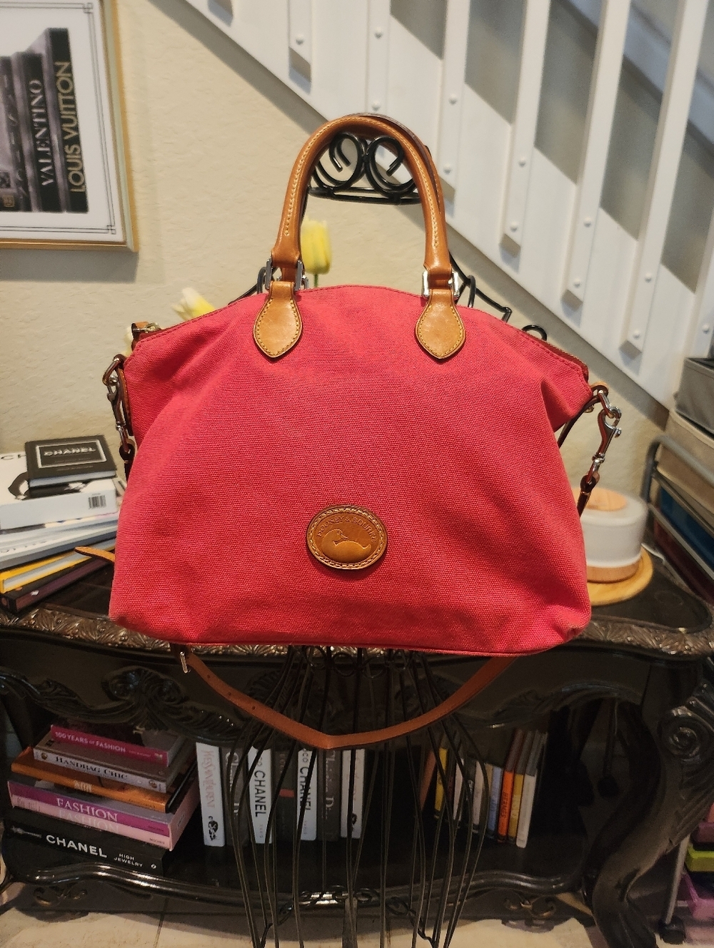 Dooney & Bourke canvas & Leather Crossbody Bag